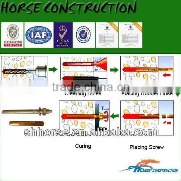 Horse Chemcial Anchor Bolts / Construction insert anchor