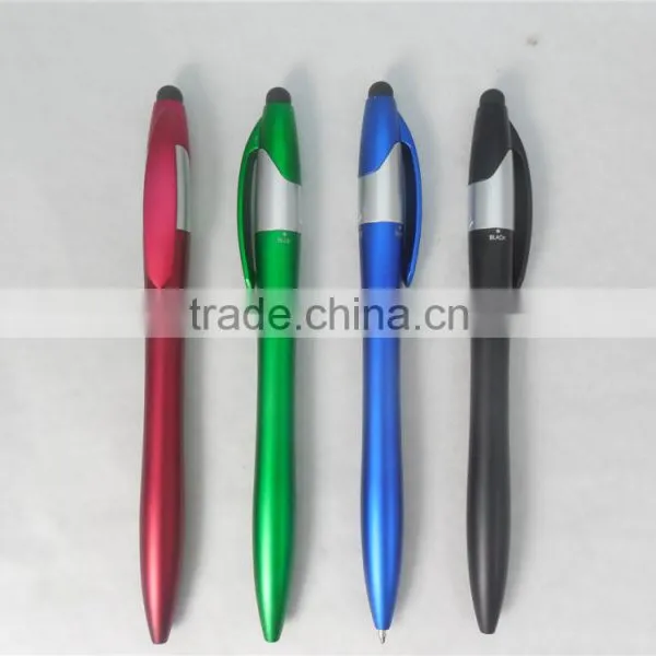 3 Color in 1 Plastic Ballpoint Pen With Stylus Touch Tip photo-2