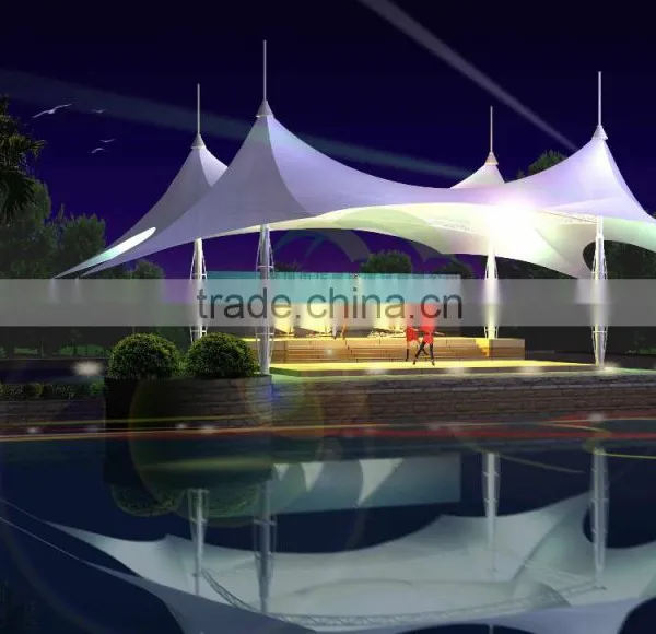 Tent Tensile Membrane Structure Canopy Business Street Tent Parking Landscape photo-2