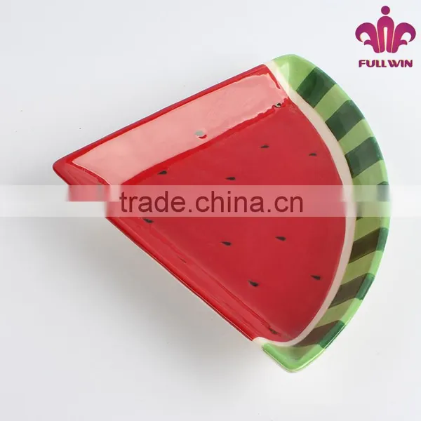 Cheap Bulk Ceramic Triangle Plate With Watermelon photo-4