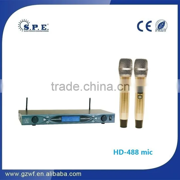 Uhf Microphone System Spe Audio Hd-488 Professional Mic