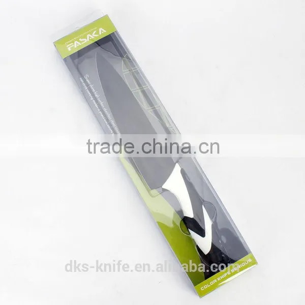 KP1302CPB New Packing With PVC Box Non-stick Coating 8 Inch Chef Colored Kitchen Cooking Knife