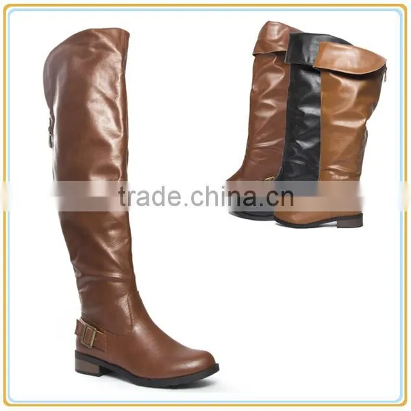 Sexy Ladies Round Toe Boots Women Over the Knee Riding Flat Boots photo-3