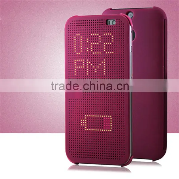 Smart Flip Dot View Cover Case For HTC One M8 Auto Sleep Wake Function Phone Case With Stylish Matrix Design photo-5