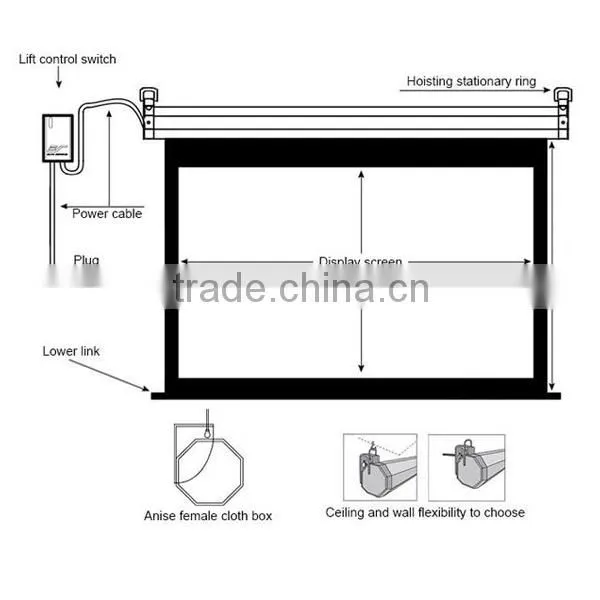 High End Home Theater and Education Use 150" Inch Electric Motorized HD Projection Screen photo-6