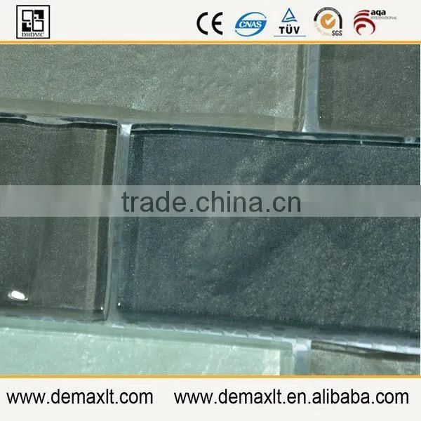 Gray White Black Strip Shape Cube Glass Mosaic Tile for Living Room Hallway Interior Wall Decoration photo-2