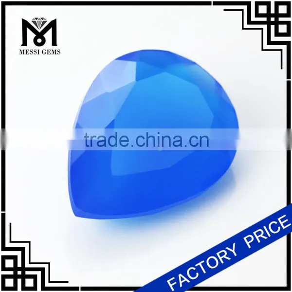 Jewelry Blue Agate Gem Stone Pear Cut Machine Agate Stone photo-3