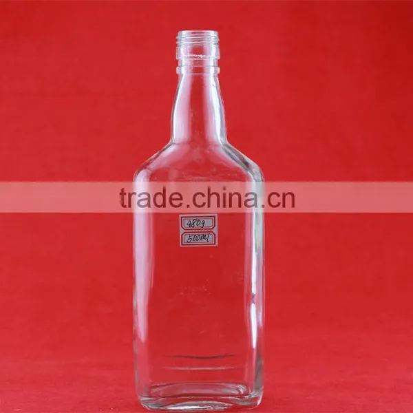 New Design Glass 500ml Bottle Boston Round Bottle Bullet Shape Liquor Bottle