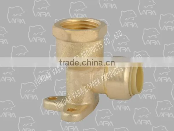 250-62 Brass Compression Fitting for pe Pipe (PUSH FITTING BRASS FEMALE ELBOW 90 DROPEAR(PUSH X FPT))