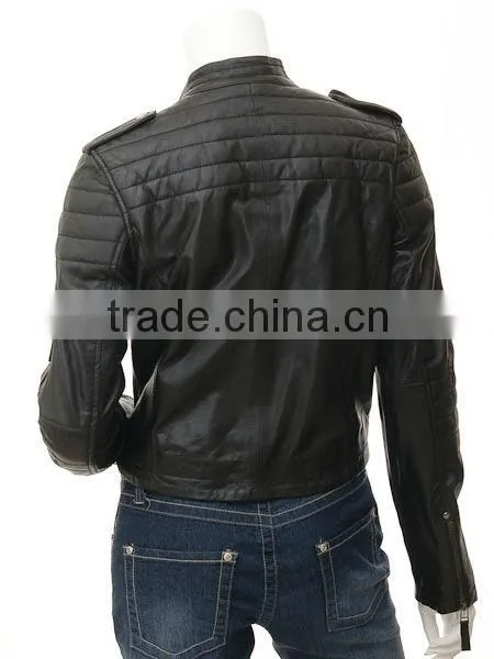 Women Leather Jackets With Padding Details photo-2