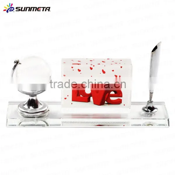 Fancy Novelty Business Gift Sets Globe&Pen Holder Set Crystal Office Table Decoration