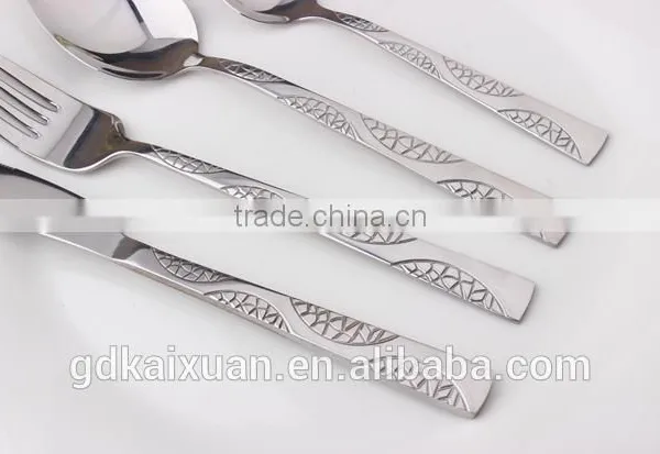 Fashional Design Stamped Pattern Stainless Steel Cutlery Set KX-S146 photo-4