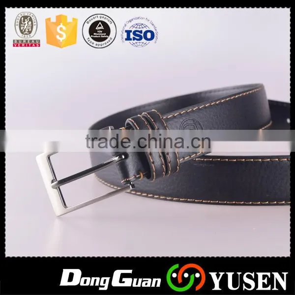High Quality Embossed Logo Custom Fashion Mens Genuine Leather Belt photo-2