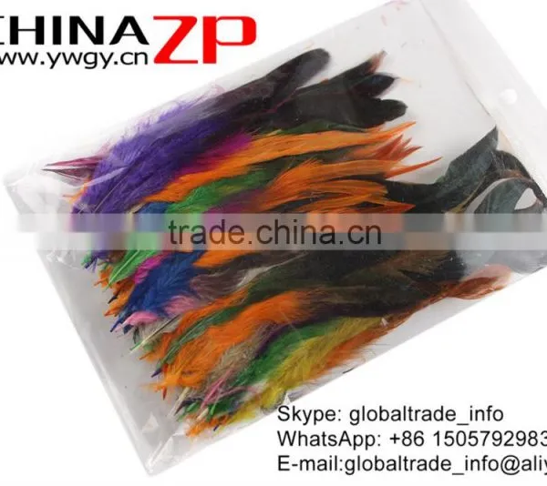Top Supplier ZPDECOR Good Quality Colored Mix Colors Chicken Half Bronze Rooster Schlappen Feathers for Decoration photo-4