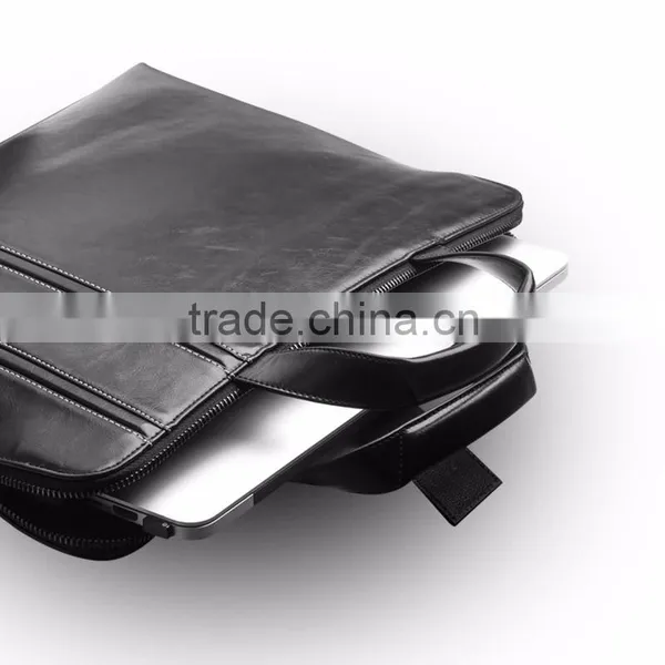 QIALINO Designer Genuine Leather Business Bag Men's Genuine Leather Laptop Bag for Macbook Air/pro 12 13 photo-6
