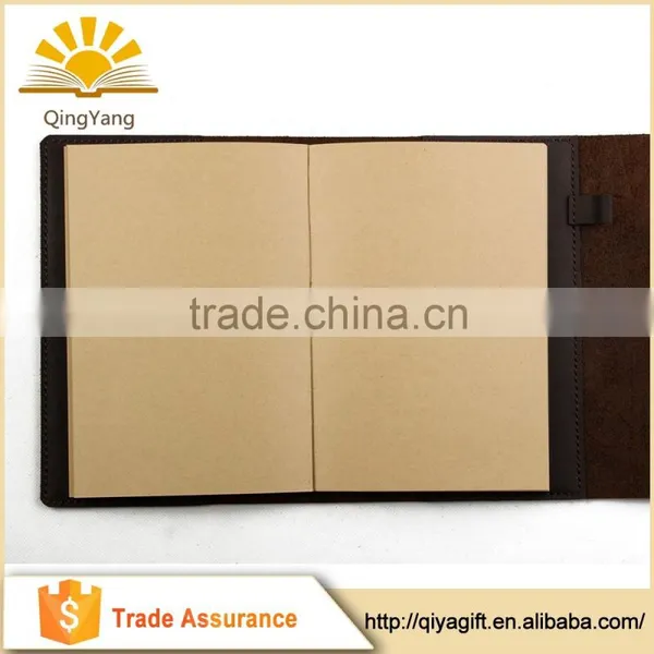 Top Quality Refillable Genuine Leather Notebook With Pen Loop photo-3