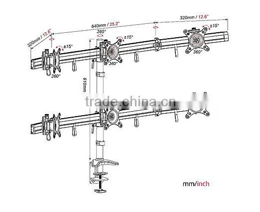 15"-24"laptop Desk Arm Computer Arm Support Lcd Monitor Flush Mount photo-3