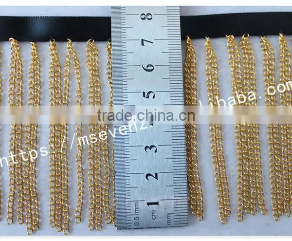 Fashion Look 8cm Width Ribbon Gold/silver Fringe Metal Trim for Bags photo-6