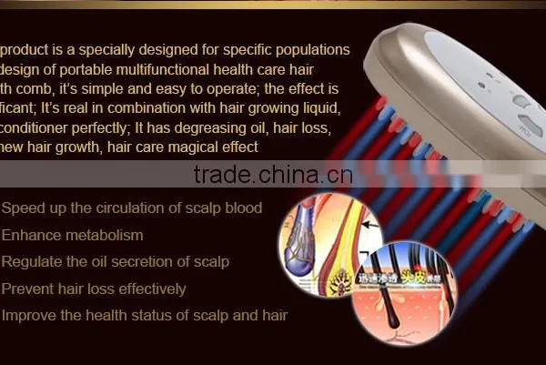 2016 Sunray New Arrival Laser Comb Massager for Stimulate Hair Growth Electric Scalp Stimulator photo-5
