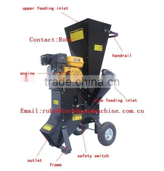 7.5hp wood chipper, tree branches wood chipper, stalk wood chipper