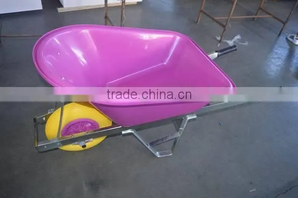 Commercial Pink Poly Tray Wheelbarrow With Single Wheel photo-2