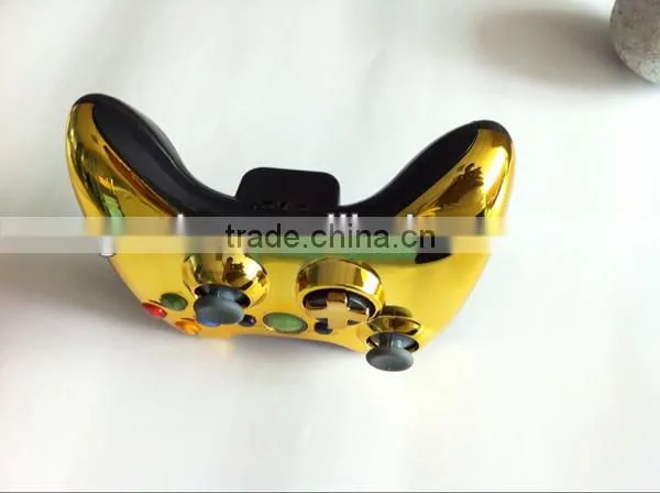 Chrome Gold Controller Full Shell With All Black Repair Parts for Xbox360 Slim photo-3