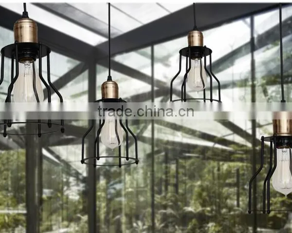 Industrial Loft Style Black Iron Electric Vintage Pendant Light With 6-12 Bulbs photo-4
