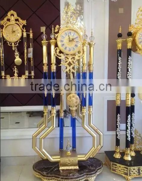 Solid Gilt Copper Floor Clock, Ornate Design Pendulum Clock, 24K Gold Plated Decoration Clock photo-4