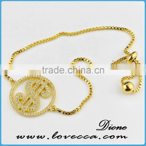 New Gold Bracelets Design Women Micro Pave Gold Cubic Zirconia Bracelet photo-6