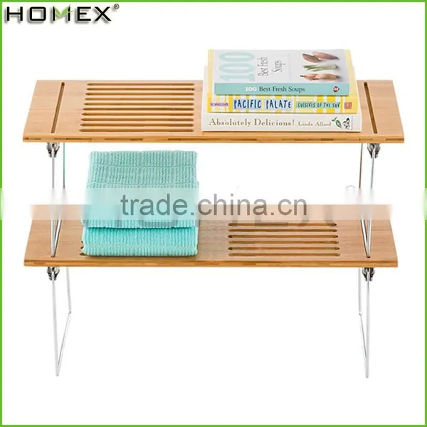 Bamboo Dish Drying Rack Kichen Shelf With Metal Leg Homex-BSCI Factory photo-4