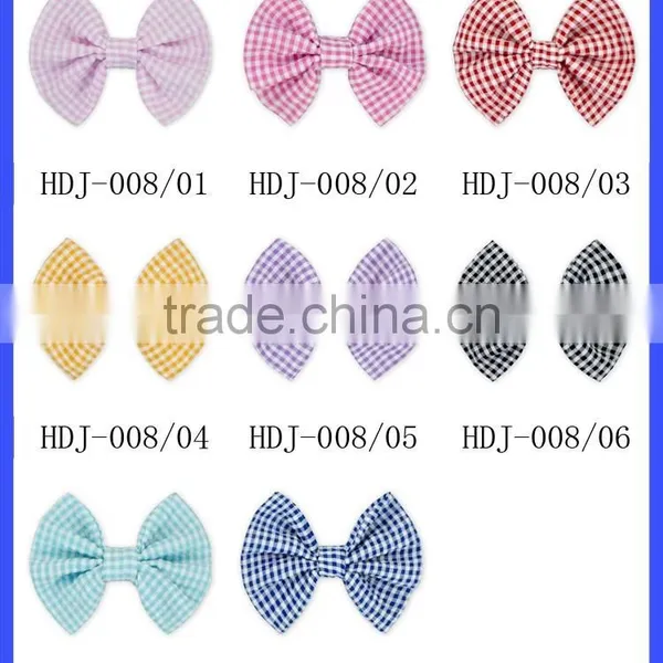 Sweet Little Girls Hair Accessories Orange Grid Hair Bow for Kids photo-6