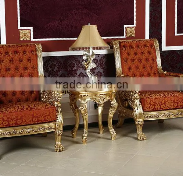 Luxuious Antique Solid Wood Italian Rococo Elegant Gold Color European Style French King Size Bedroom photo-6