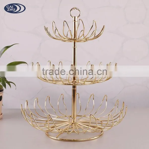 3 Layers Handicraft Metal Fruit Tree Rack photo-4