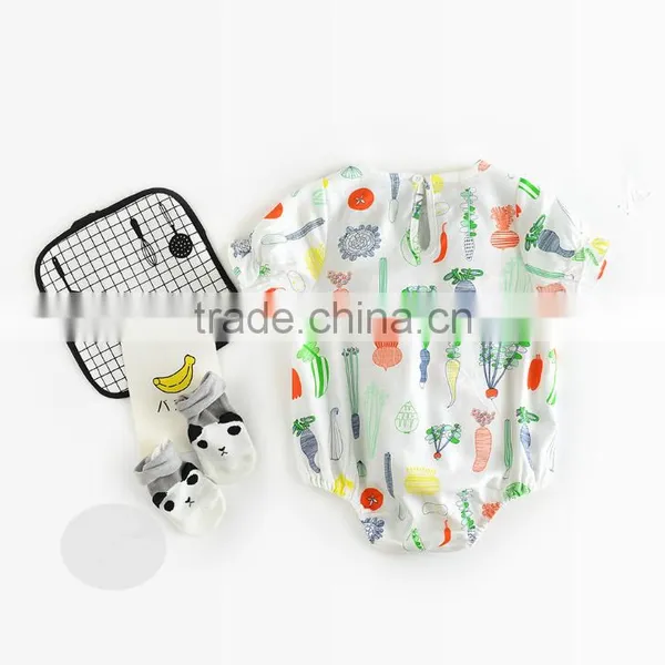 2017 Hot Sale Vegetables Printing Short Sleeve Bodysuits for Infant photo-2