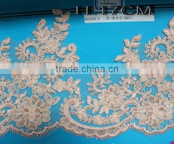 2017 Colorful Embroidery Lace Trims Lace Appliques Patches Wedding Dress Decor Supply photo-3