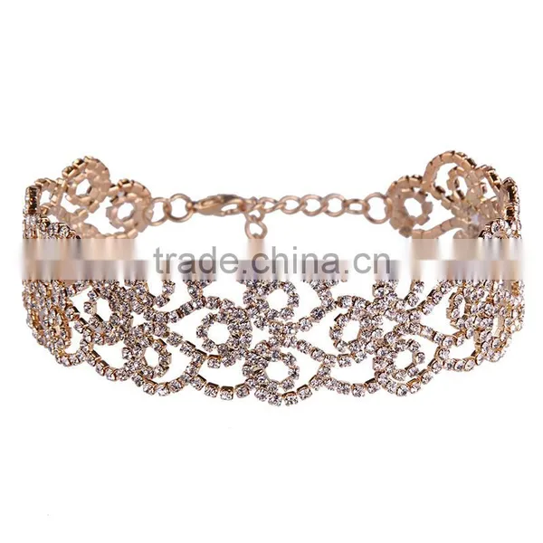 Women Fashionable Rhinestone Gems Choker Necklace for Girls photo-2