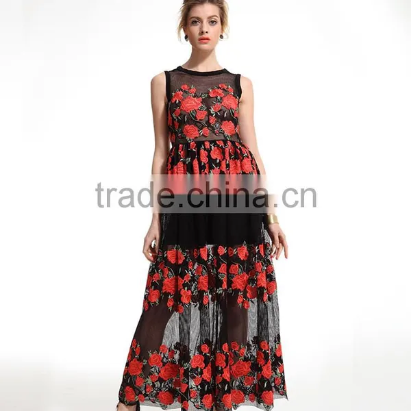 Girl 's Vintage Flower Tulle Layered Cocktail Dress photo-5