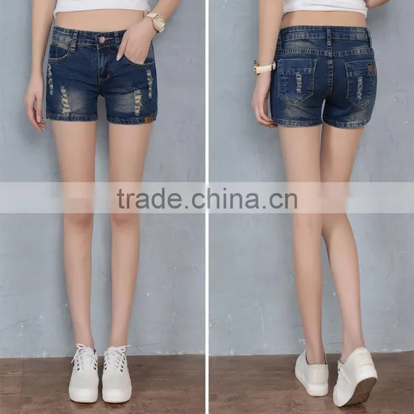 2016 Latest Design Solid Color Women Hot Denim Shorts photo-5
