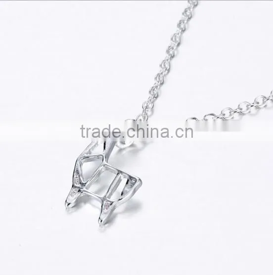 Zinc Alloy Material Simple Hollow Deer Sheep Pendant Choker Necklace photo-2