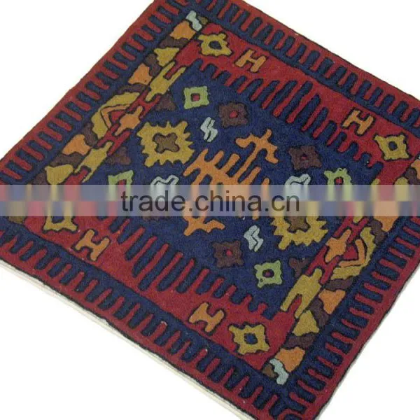 Ethnic Decor Chair Pillowcase Wool Embroidered Floral Home Decorator Cushion photo-2