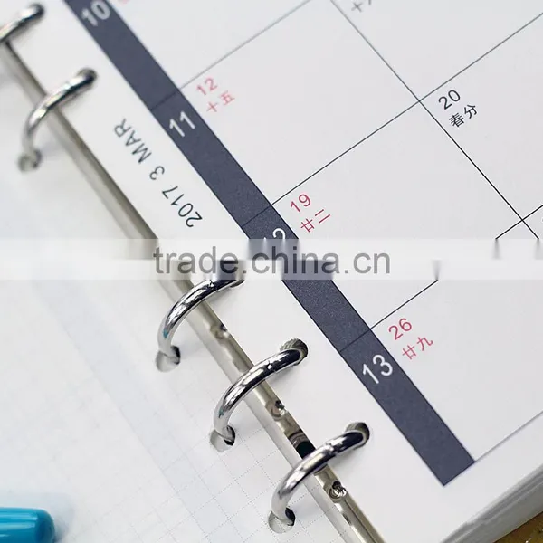 2017 Planner Monthly Planner/weekly Planner Inner Page Custom 3 Fold Replaceable Inside Page photo-3
