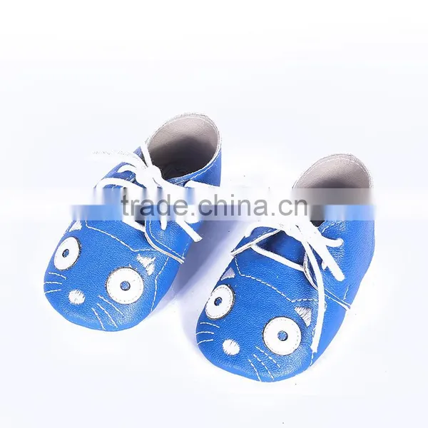 Cute Cat Design Leather Baby Moccasin photo-6