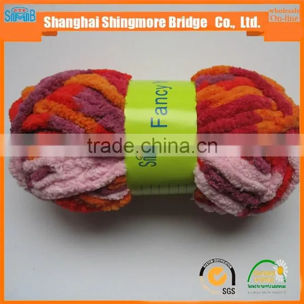 China Novelty Yarn Factory Cheap Wholesale 100 Polyester Knitting Chenille Yarn for Knitting Scarf in Low Yarn Price photo-2