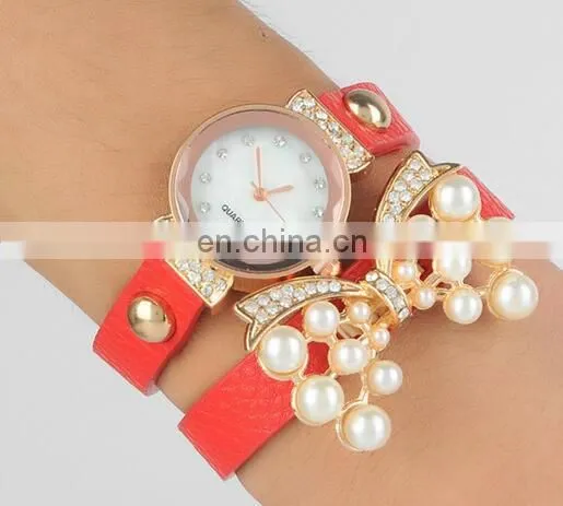 European Fashion Ladies Bracelet Watch Bowknot Retro Winding Watch Butterfly Pearl Bracelet Watches photo-6