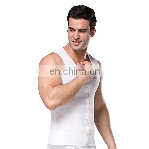 OEM Mens Abdomen Slim Body Shaper Shirt With Zipper photo-2
