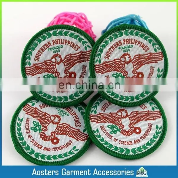 Die-cut Shape Beatiful White Background School Woven Badge Customized Cheap Woven Badge for Kids Personal Woven Badge for Cloth photo-2