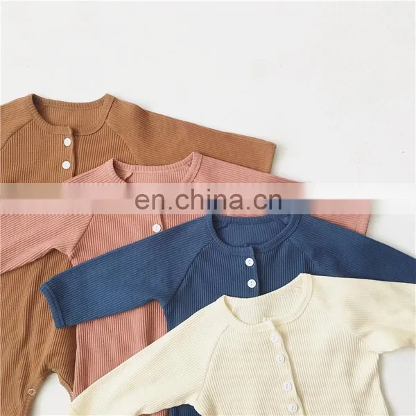 Newborn Infant Toddler Girl Boy Organic Cotton Knitted Cotton Long Sleeve Set Clothes Baby Romper 2020