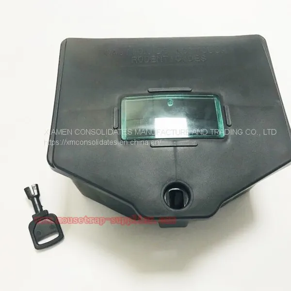 New Humane Plastic Lockable Rat Bait Station Mouse Trap Box With Key photo-5
