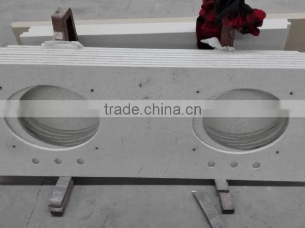 Bathroom Quartz Vanity Tops With Double Sink Cut-out photo-6