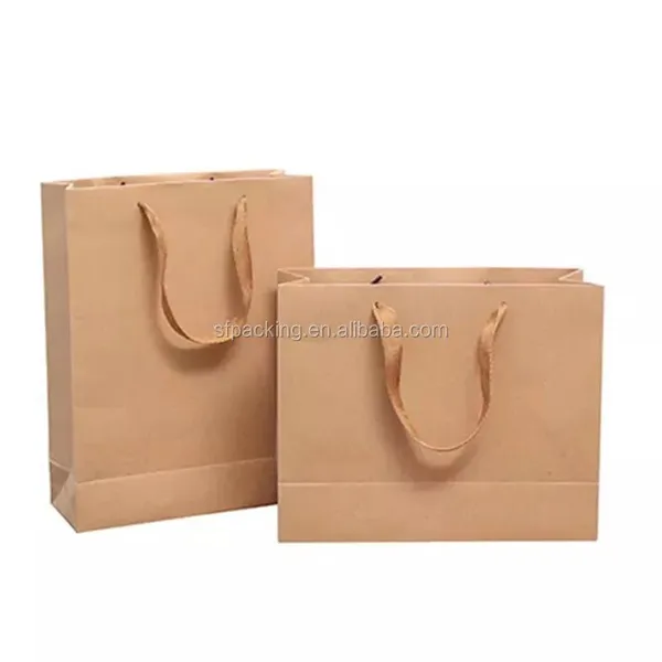 Custom Paper Shopping Kraft Bags With Logo Print photo-3
